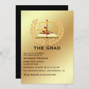 Invitación a la fiesta de graduación de los abogad