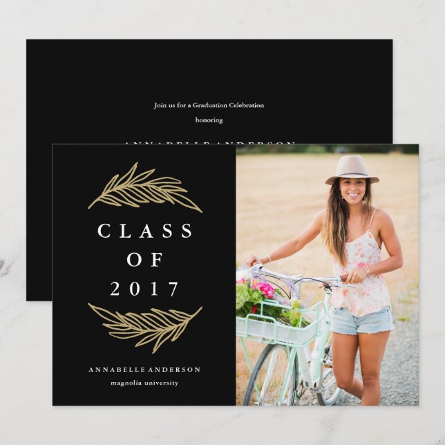 Invitación a la fiesta de graduación de los Laurel (Anverso / Reverso)