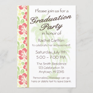 Invitación a la fiesta de graduación de Luau en Ha