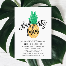 Invitación a la fiesta de graduación de Luau tropi