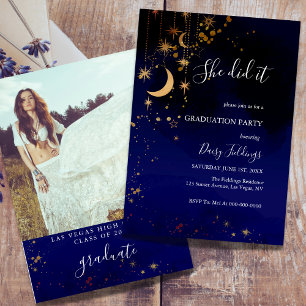 Invitación a la fiesta de graduación de Luna y Est