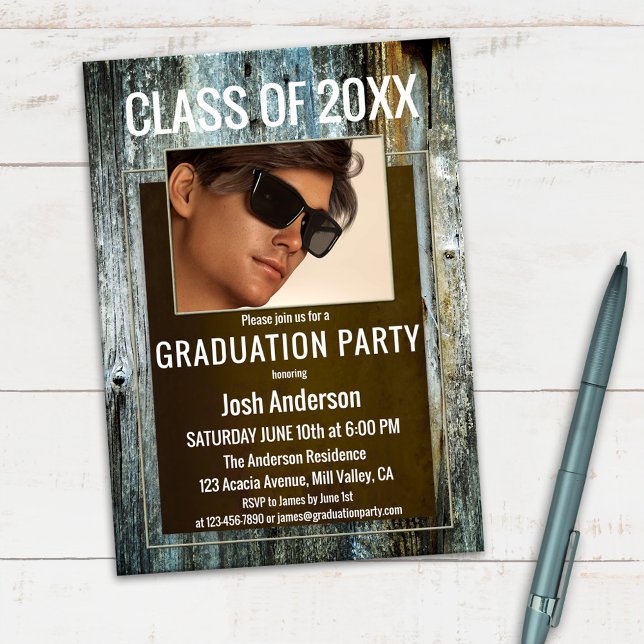 Invitación a la fiesta de graduación de madera de  (Subido por el creador)