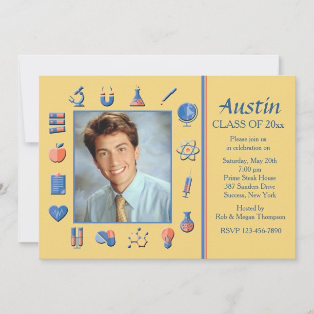 Invitación a la fiesta de graduación de marco de c (Anverso)