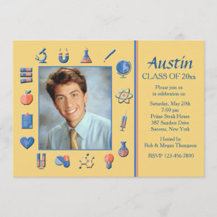 Invitación a la fiesta de graduación de marco de c