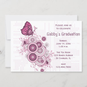 Invitación a la fiesta de graduación de mariposa r