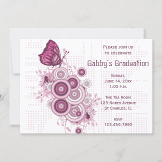 Invitación a la fiesta de graduación de mariposa r
