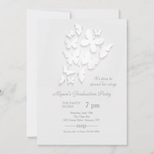 Invitación a la fiesta de graduación de mariposas