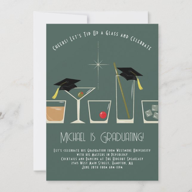 Invitación a la fiesta de graduación de Martini Ba (Anverso)