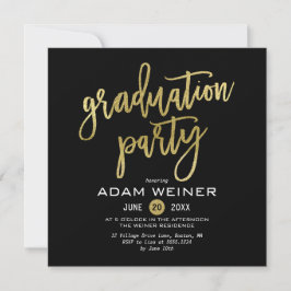 Invitación a la fiesta de graduación de moda Faux 