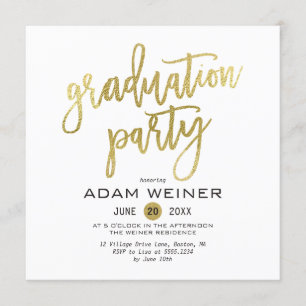 Invitación a la fiesta de graduación de moda Faux 
