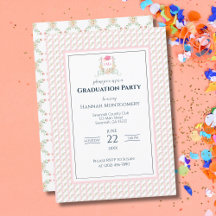 Invitación a la fiesta de graduación de monograma 