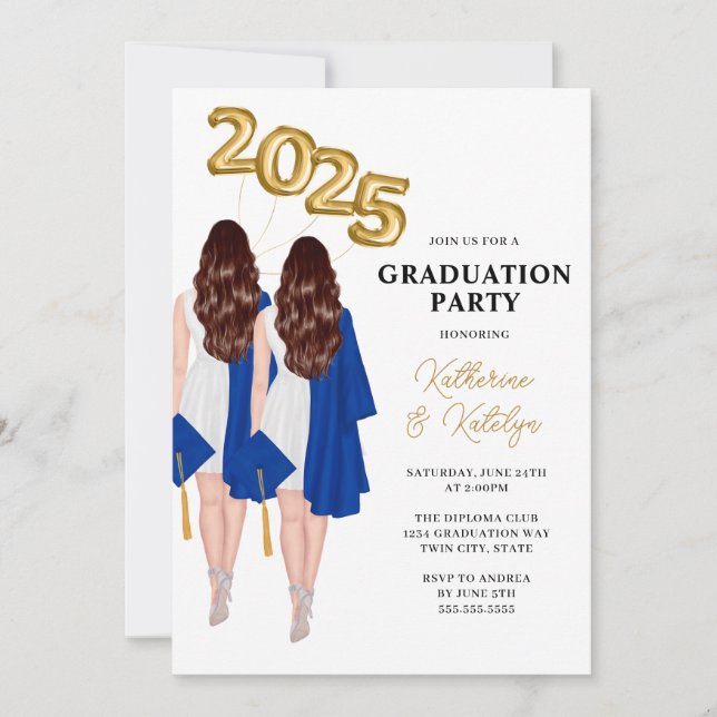 Invitación a la fiesta de graduación de mujeres ge (Anverso)