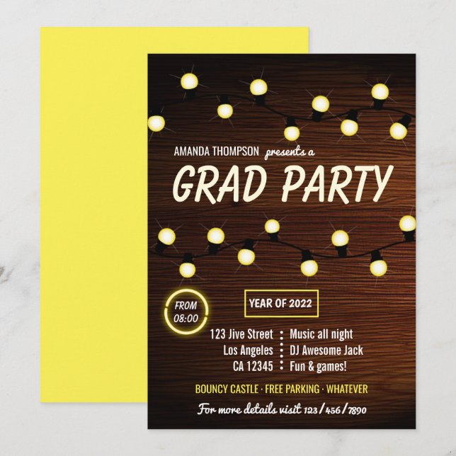 Invitación a la fiesta de graduación de música de  (Anverso / Reverso)