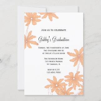 Invitación a la fiesta de graduación de naranja Da