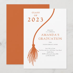Invitación a la fiesta de graduación de Naranja mo