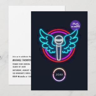 Invitación a la fiesta de graduación de Neon Micro