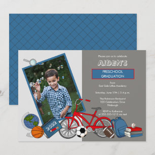 Invitación a la fiesta de graduación de niño fotog