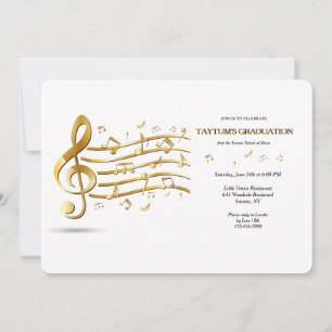 Invitación a la fiesta de graduación de notas musi