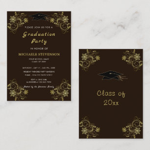 Invitación a la fiesta de graduación de oro de col