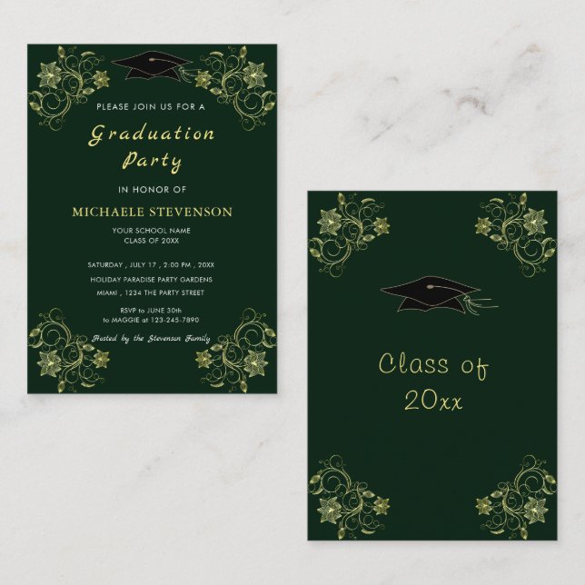 Invitación a la fiesta de graduación de oro de per (Anverso / Reverso)
