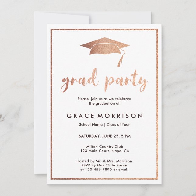 Invitación a la fiesta de graduación de oro del Ro (Anverso)