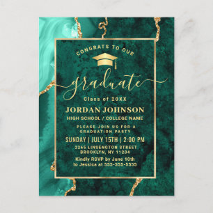 Invitación a la fiesta de graduación de oro modern