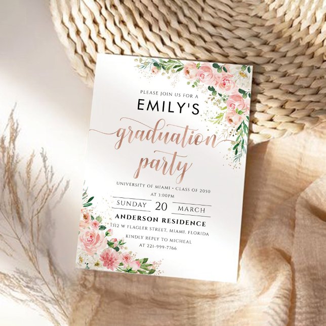 Invitación a la fiesta de graduación de oro rosa d (Subido por el creador)