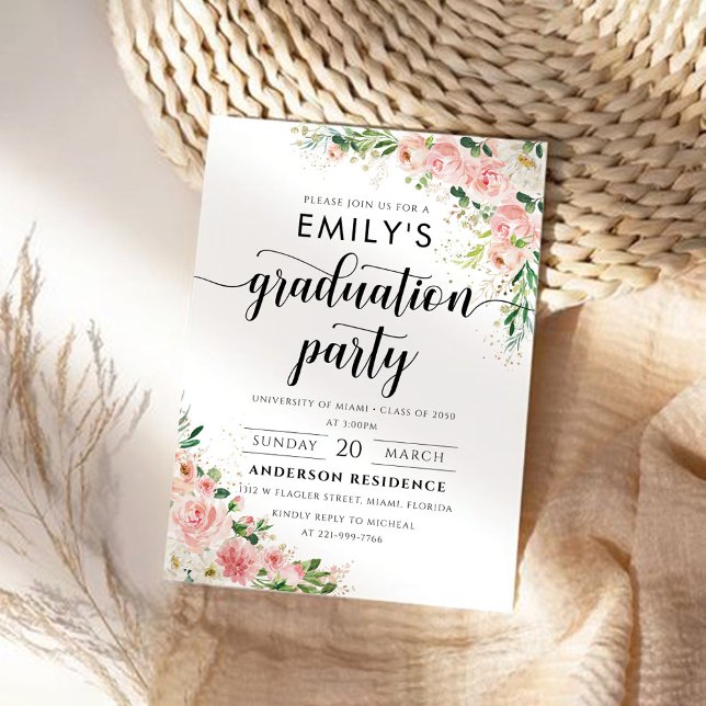 Invitación a la fiesta de graduación de oro rosa r (Subido por el creador)