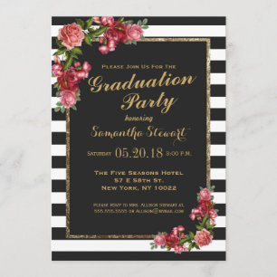 Invitación a la fiesta de graduación de oro y fran