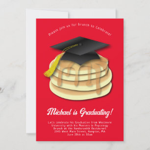 Invitación a la fiesta de graduación de Pancake Br
