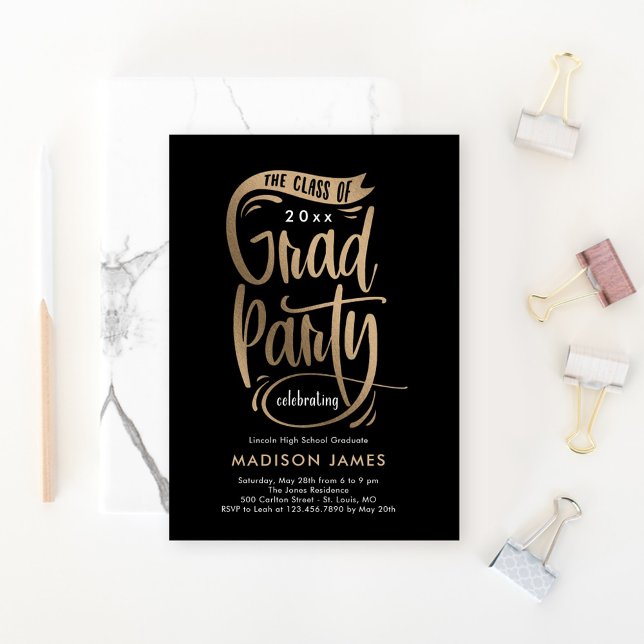 Invitación a la fiesta de graduación de pancartas  (Subido por el creador)