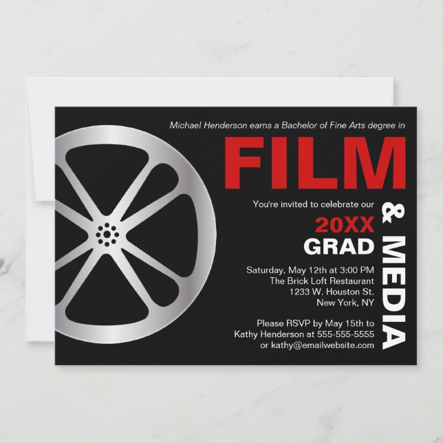 Invitación a la fiesta de graduación de películas  (Anverso)