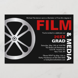 Invitación a la fiesta de graduación de películas 