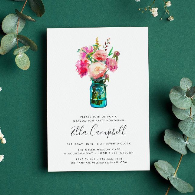 Invitación a la fiesta de graduación de Peony Bouq (Subido por el creador)