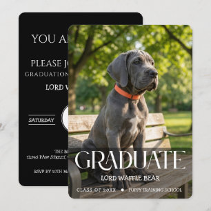 Invitación a la fiesta de graduación de perro Foto