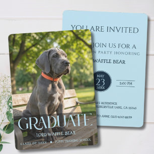 Invitación a la Fiesta de Graduación de Perro Foto