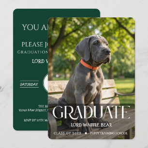 Invitación a la fiesta de graduación de perros Fot