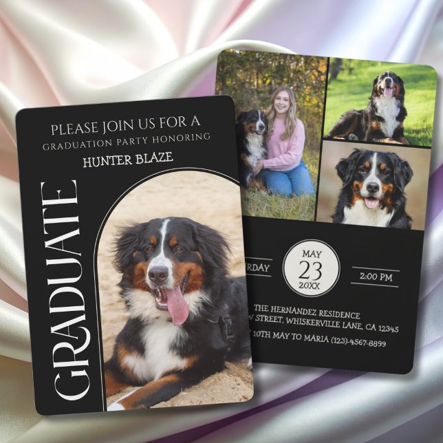 Invitación a la fiesta de graduación de perros Fot (Dog Graduation Invitation cards)