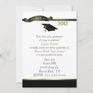 Invitación a la fiesta de graduación de Personaliz