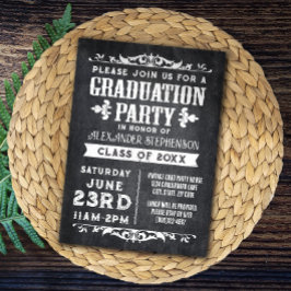 Invitación a la fiesta de graduación de pizarra ru