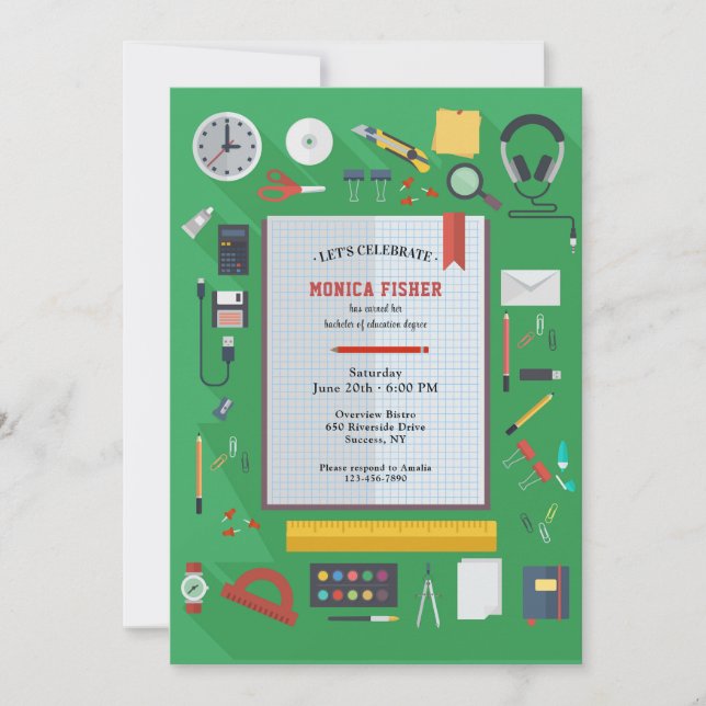 Invitación a la fiesta de graduación de profesores (Anverso)