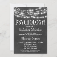 Invitación a la fiesta de graduación de Psicología