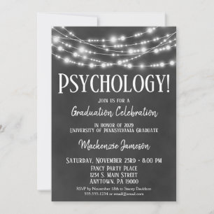 Invitación a la fiesta de graduación de Psicología
