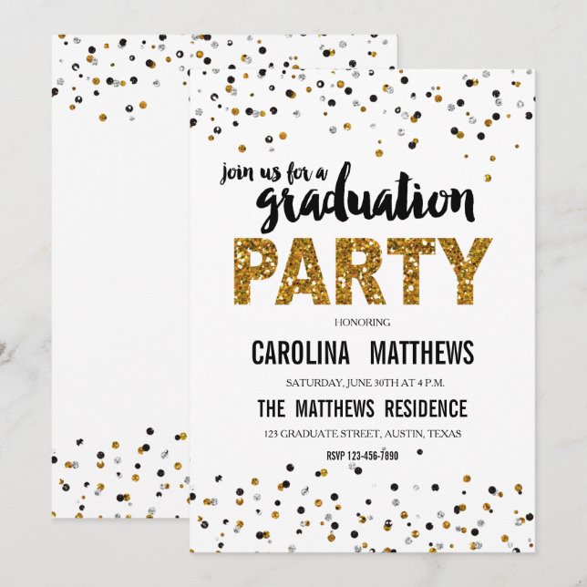 Invitación a la fiesta de graduación de Punto Polk (Anverso / Reverso)