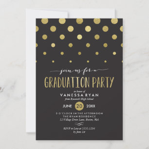 Invitación a la fiesta de graduación de puntos de 