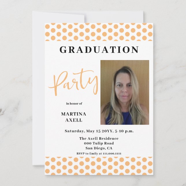 Invitación a la fiesta de graduación de puntos de  (Anverso)