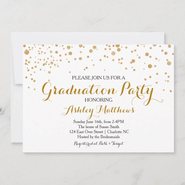 Invitación a la fiesta de graduación de puntos de  (Anverso)