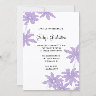 Invitación a la fiesta de graduación de Purple Dai