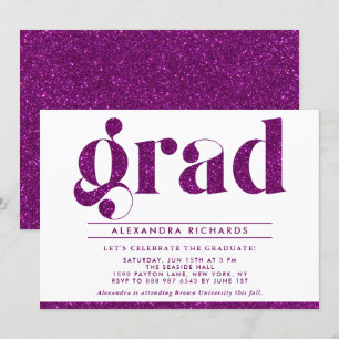 Invitación a la fiesta de graduación de Purpurina 