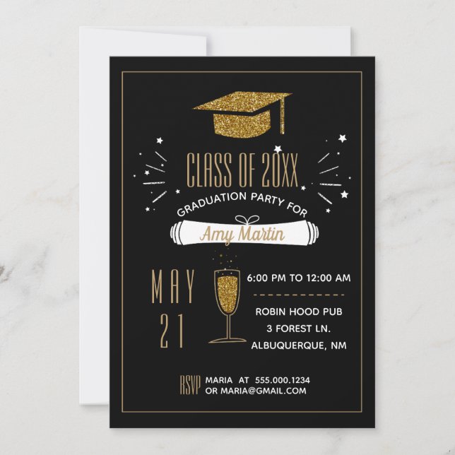 Invitación a la fiesta de graduación de Purpurina  (Anverso)